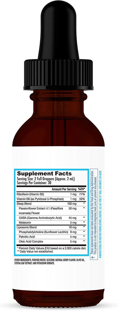 NuEthix Formulations RELAX Liposomal Supplement Facts