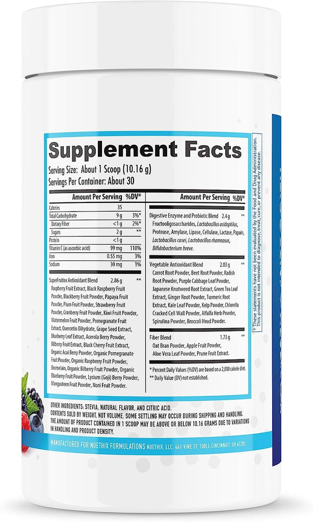 NuEthix Formulations Gourmet Greens Supplement Facts