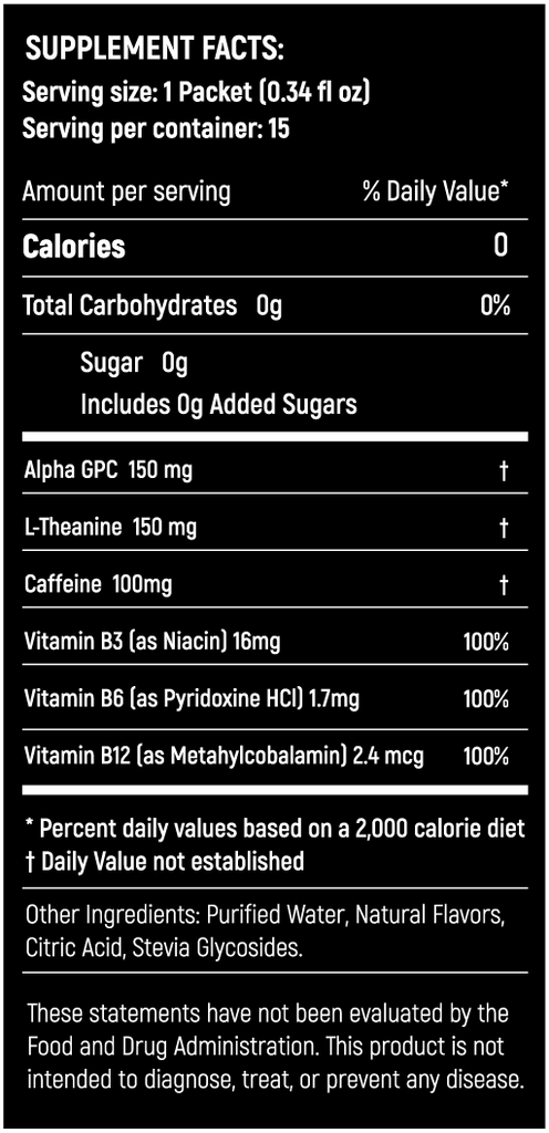 Supplement Facts for CardoMax Max Clarity in Mixed Berry flavor